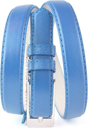 Belle Donne - Women's Solid Color Faux Leather 3/4" Belt w/Metal Square Buckle in Kuwait