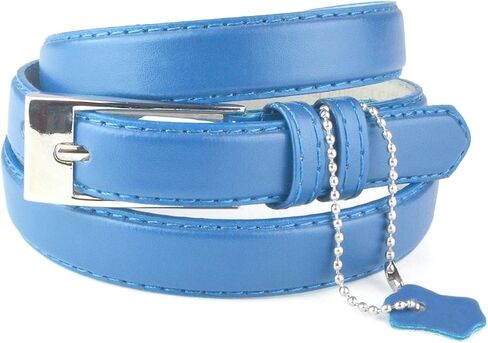 Belle Donne - Women's Solid Color Faux Leather 3/4" Belt w/Metal Square Buckle in Kuwait