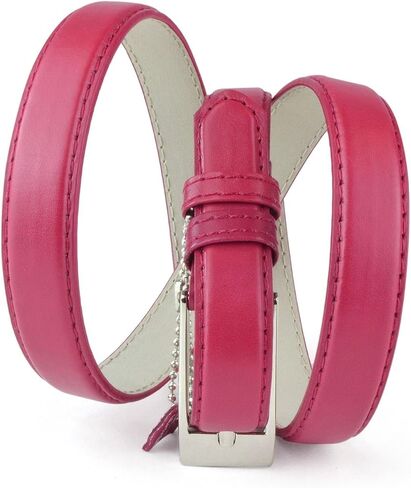 Belle Donne - Women's Solid Color Faux Leather 3/4" Belt w/Metal Square Buckle in Kuwait