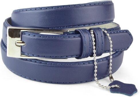 Belle Donne - Women's Solid Color Faux Leather 3/4" Belt w/Metal Square Buckle in Kuwait