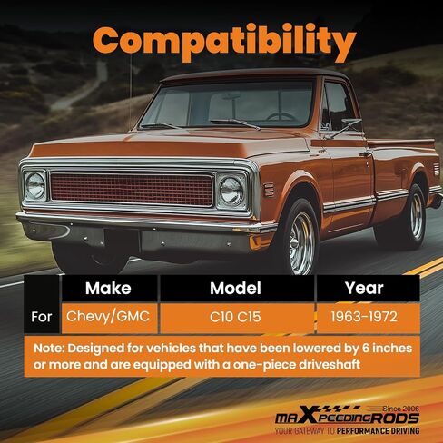 MaxPeedingRods Tracking Arm Crossmember for Chevy/GMC C10 C15 1963-1972 ، 6 ثقوب قابلة للتعديل القرفصاء للسيارات انخفضت 6 "أو أكثر in Kuwait