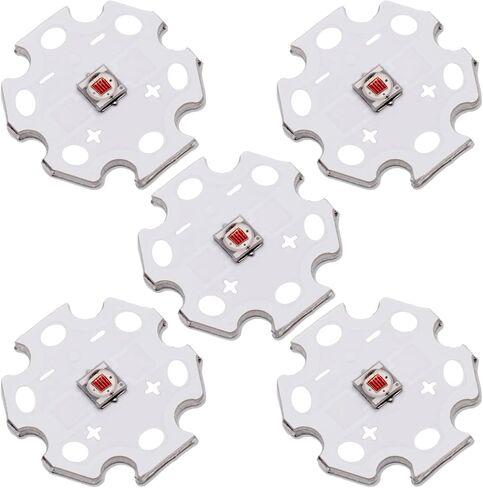 5Pcs 1W Red 3535 SMD High Power LED Chip with Aluminum Plate 20mm Star PCB Base Heat Sink Led Chip Replacement(350mA,2.0-2.2V,620-625nm,180deg) in Kuwait