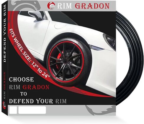 4-Pack Alloy Rim Protector for Car Wheels–Fits 12 to 24 Inch Wheels – No-Scratch Rim Guards for Curb Rash & Scuffs–Adhesive-Free Universal Fit Wheel Edge Protectors(red) in Saudi Arabia