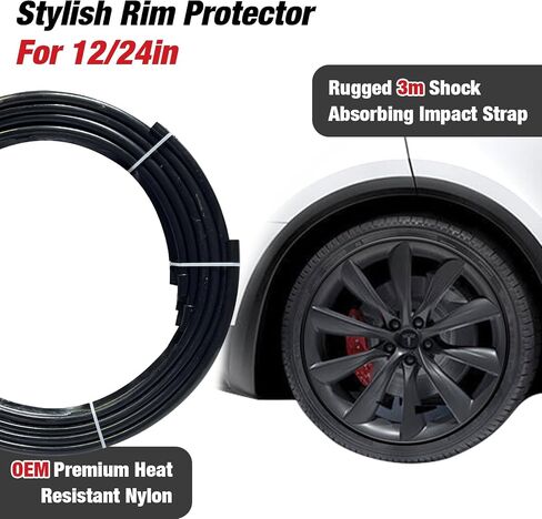 4-Pack Alloy Rim Protector for Car Wheels–Fits 12 to 24 Inch Wheels – No-Scratch Rim Guards for Curb Rash & Scuffs–Adhesive-Free Universal Fit Wheel Edge Protectors(red) in Saudi Arabia