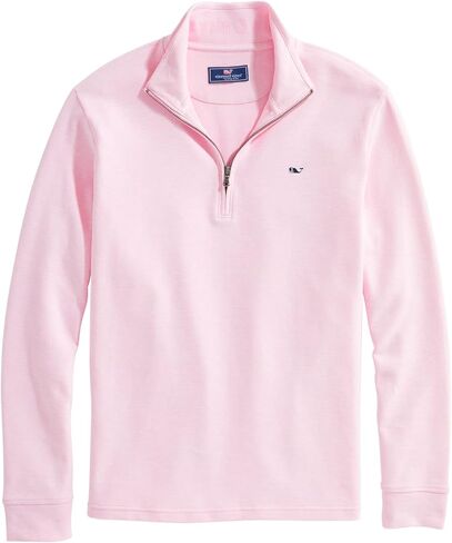 سترة صوفية رجالي من Vineyard Vines بسحاب ربع سحاب، بلون وردي غامق، مقاس متوسط in Kuwait