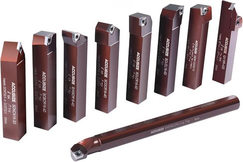 Accusize Industrial Tools 1" 9 Pieces/Set, Indexable Carbide Turning Tools and Boring Bar, 2988-0001 in Saudi Arabia