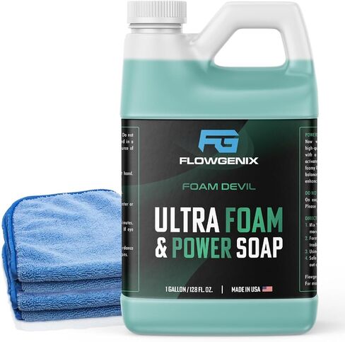 Ultra Foam & Power Foaming Car Wash Soap (16 oz) - Pressure Washer Foam Cannon Car Soap Shampoo - Made for Cars, Trucks, Motorcycles, RVs & More (Apple Scent) - Incl 2 Microfiber Towels in Saudi Arabia