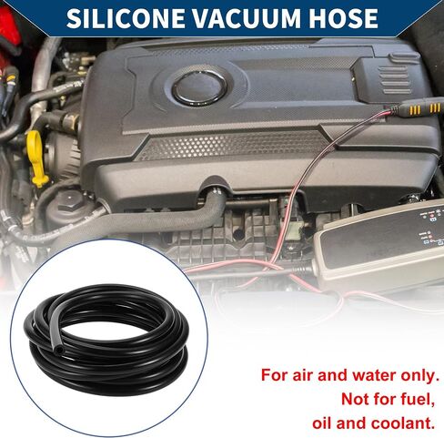 Silicone Vacuum Tubing Hose Automotive Vacuum Line High Temperature 20FT 5/16" 8mm ID 3.5mm Thickness 1 Pc Black in Saudi Arabia