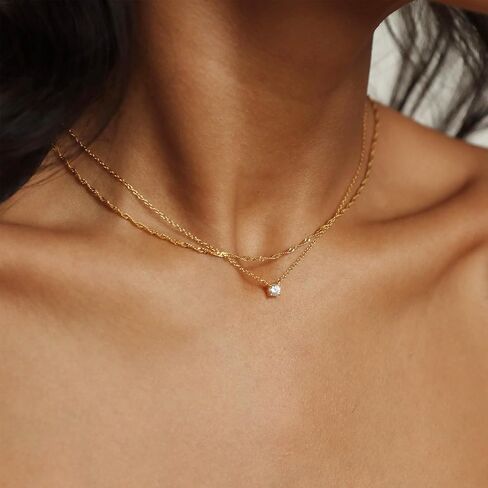BAYLAY Gold Chain Necklace for Women - 18K Gold Plated Necklace Chain Dainty Gold Necklace for Women Gold Chain Gold Necklace Gold Jewelry Gifts Size 16/18/20/22/24/26 Inch in Saudi Arabia