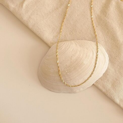 BAYLAY Gold Chain Necklace for Women - 18K Gold Plated Necklace Chain Dainty Gold Necklace for Women Gold Chain Gold Necklace Gold Jewelry Gifts Size 16/18/20/22/24/26 Inch in Saudi Arabia
