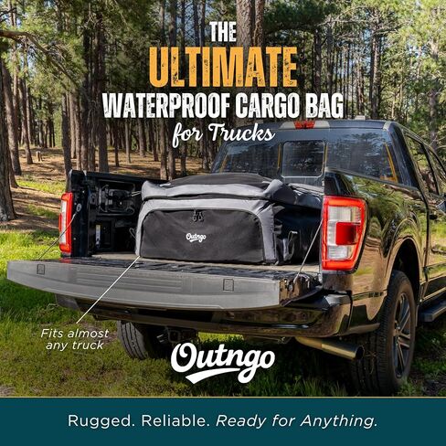 Truck Bed Cargo Bag-Waterproof Luggage Bag for Truck Bed 26 Cu. Ft Heavy-Duty PVC Truck Bed Waterproof Storage Fits Any Truck Size Dual Opening 4 Stretch Cord 2 Combination Lock (50"x40"x22") OUTnGO in Saudi Arabia