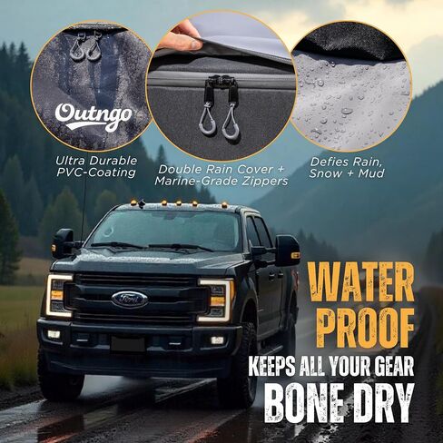 Truck Bed Cargo Bag-Waterproof Luggage Bag for Truck Bed 26 Cu. Ft Heavy-Duty PVC Truck Bed Waterproof Storage Fits Any Truck Size Dual Opening 4 Stretch Cord 2 Combination Lock (50"x40"x22") OUTnGO in Saudi Arabia
