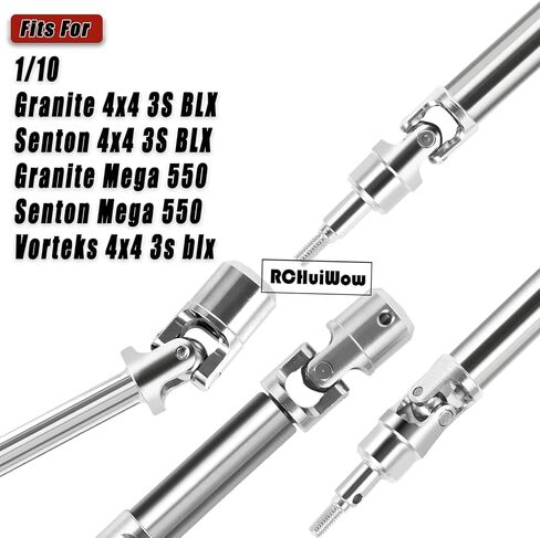 RCHuiWow RC Driveshaft Axle Upgrades Part for 1/10 Arrma Granite/Senton 4x4 3S Blx (Mega 550)/Vorteks 3s blx,Harden Steel Drive Shafts CVD w/Hex,4PCS,Black in Kuwait