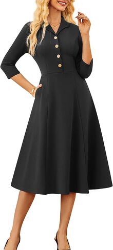 GRACE KARIN Fall Work Dresses for Women 2025,3/4 Sleeve Business Dress with Pockets,A-Line Office Professional Dresses in Kuwait