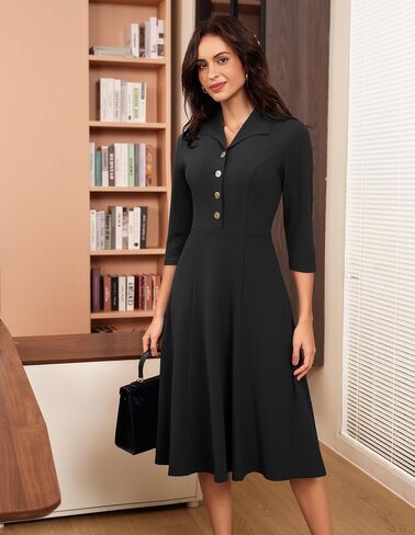 GRACE KARIN Fall Work Dresses for Women 2025,3/4 Sleeve Business Dress with Pockets,A-Line Office Professional Dresses in Kuwait