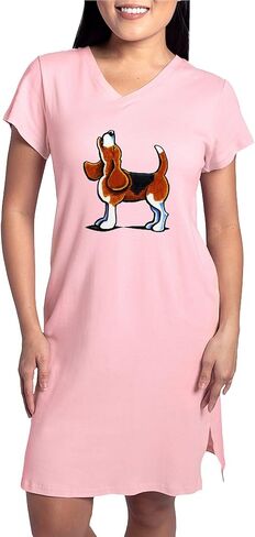 CafePress Tricolor Beagle Bay Women's Nightshirt, Soft Long Pajama Shirt, Cotton PJs/Pyjamas in Kuwait