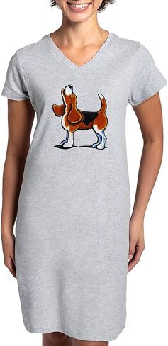 Cafepress Tricolor Beagle Bay Nightshirt ، قميص Pajama الطويل الناعم ، Cotton PJS/Pajamas in Saudi Arabia