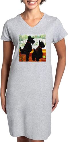 Cafepress a Scottie Christmas Lightshirt ، قميص Pajama Long Long ، Cotton PJS/Pajamas Heather Gray in Saudi Arabia