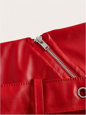 Wdirara Women's Zip Buckle Pu Leather Bodycon Mini Skirt Rave Club Y2K Skirt in Saudi Arabia