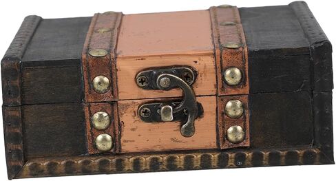 PRETYZOOM Vintage Wooden Jewelry Organizer Box Lockable Decorative Keepsake Chest for Trinkets Small Storage for Rustic Design Fine Craftsmanship in Saudi Arabia