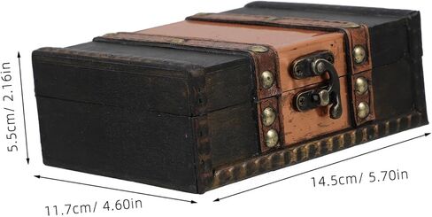 PRETYZOOM Vintage Wooden Jewelry Organizer Box Lockable Decorative Keepsake Chest for Trinkets Small Storage for Rustic Design Fine Craftsmanship in Saudi Arabia