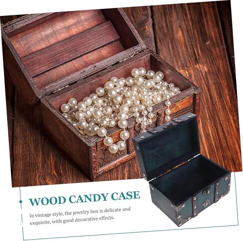 Vintage Suitcase Storage Box Wooden Treasure Storage Box Small Treasure Chest in Saudi Arabia