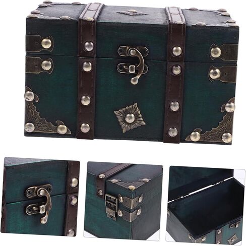 Vintage Suitcase Storage Box Wooden Treasure Storage Box Small Treasure Chest in Saudi Arabia