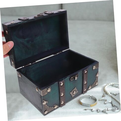 Vintage Suitcase Storage Box Wooden Treasure Storage Box Small Treasure Chest in Saudi Arabia