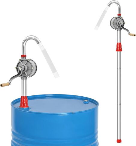 Qwork Qwork Pump Drum Drout Pump ، مضخة برميل يد كرنك غاز غاز Pram Pump الوقود الدوار للزيت لمدة 5 ، 15 ، 30 ، 55 جالون in Saudi Arabia