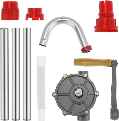 Qwork Qwork Pump Drum Drout Pump ، مضخة برميل يد كرنك غاز غاز Pram Pump الوقود الدوار للزيت لمدة 5 ، 15 ، 30 ، 55 جالون in Saudi Arabia