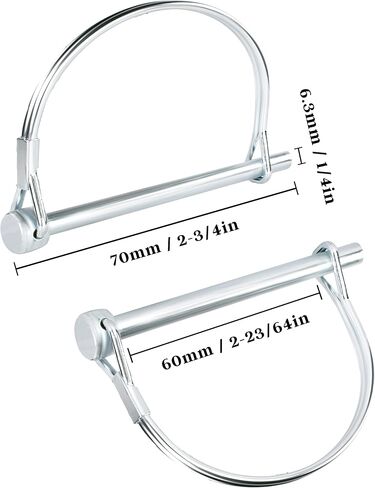 Pack of 10 Trailer Pins Hitch Pins – 2-3/4" x 1/4" (L x W) – Featuring Trailer Hitch Pin Lock, Trailer Coupler Pin and Locking Pins for Farm Trailers, Towing, Lawn Equipment in Kuwait