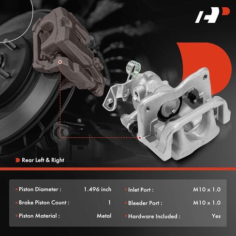 A-Premium Disc Brake Caliper Assembly with Bracket Compatible with Fiat - 500L 2014 2015 2016 2017, Rear Driver and Passenger Side in Saudi Arabia