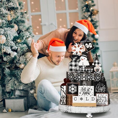 17 قطعة من رجل خبز الزنجبيل لعيد الميلاد، مجموعة ديكور صينية متدرجة، زينة عيد الميلاد، رجل خبز الزنجبيل الخشبي، ديكور طاولة عيد الميلاد لعيد الميلاد الشتوي، قطعة مركزية لطاولة المكتب in Kuwait