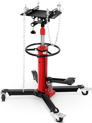 Transmission Jack 1100 lbs, 1/2 Ton Capacity, 34"-68" Lifting Range, 2-Stage Hydraulic Telescopic Jack with Foot Pedal, 360° Swivel Wheels, Heavy-Duty for Auto Repair, Maintenance, Blue in Saudi Arabia