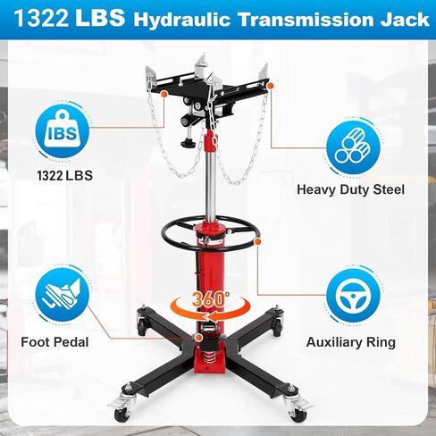 Transmission Jack 1100 lbs, 1/2 Ton Capacity, 34"-68" Lifting Range, 2-Stage Hydraulic Telescopic Jack with Foot Pedal, 360° Swivel Wheels, Heavy-Duty for Auto Repair, Maintenance, Blue in Saudi Arabia