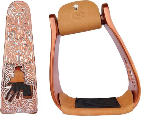 CHALLENGER Horse Western Purple Aluminium Engraved Barrel Racer Angled Stirrups 51151PR in Saudi Arabia
