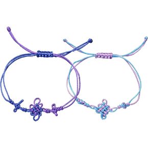 2 Pcs Friendship Matching Knot Bracelets Handmade Couples Accessories Gifts for Fans Decor, Knot Bracelet for Women Men Concert Outfit Fans Accessories in Kuwait