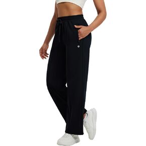 beleaf Women's Fleece Lined Track Pants Wide Leg Pants with Zipper Pockets Loose Fit Sweatpants Drawstring Travel Casual Work in Kuwait