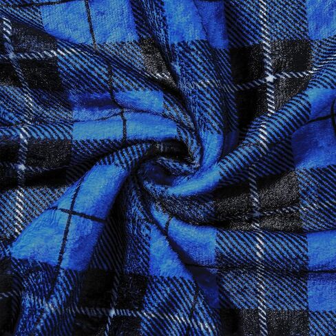 Mens Fuzzy Plaid Pajama Pants - Brushed Flannel Sleepwear with Drawstring & Pockets， Plaid & Print Pj Pants in Saudi Arabia