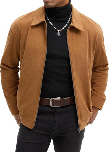 Comdecevis Men's Corduroy Bomber Jacket Zip Up Coat Trucker Vintage Jacket With Pocket&Lining in Saudi Arabia