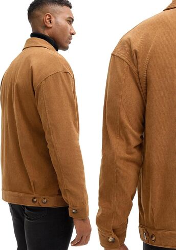 Comdecevis Men's Corduroy Bomber Jacket Zip Up Coat Trucker Vintage Jacket With Pocket&Lining in Saudi Arabia