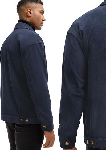 Comdecevis Men's Corduroy Bomber Jacket Zip Up Coat Trucker Vintage Jacket With Pocket&Lining in Saudi Arabia