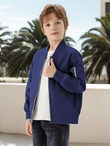 Wulful Boy's Bomber Jackets Kids Spring Fall zip Up Varsity Windbreak Jackets in Kuwait