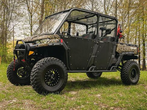 SuperATV Nerf Bars Tree Kickers Rock Sliders for 2017+ Can Am Defender Max HD 8 (See Fitment List) | Made of 1.75" Diameter Steel Tubing | Powder-Coat Finish in Saudi Arabia