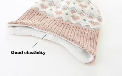 Monimo Girls Winter Hat Knitted Earflaps Girls Beanie Thicken Fleece Lining Kids Winter Hat in Saudi Arabia