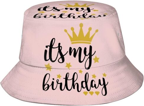 Happy Birthday Printed Bucket Hats Beach Sun Hat for Unisex Summer Travel Outdoor Cap in Kuwait