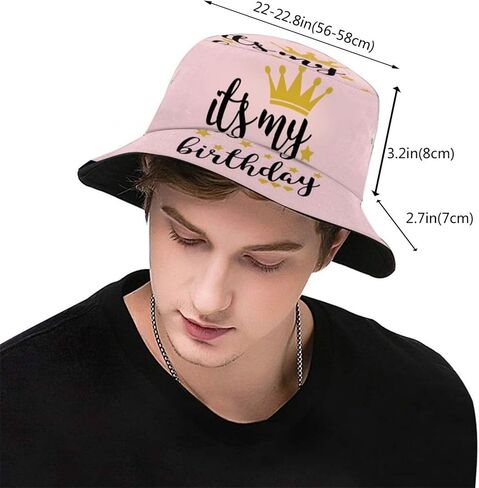 Happy Birthday Printed Bucket Hats Beach Sun Hat for Unisex Summer Travel Outdoor Cap in Kuwait