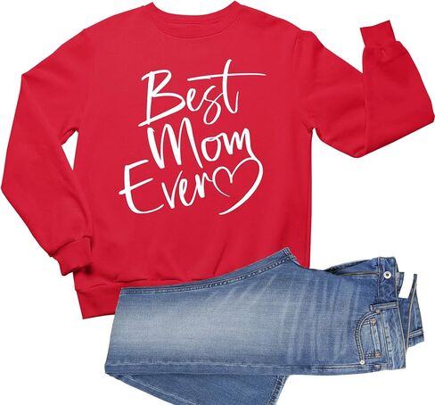 Go All Out Script Best Mom Ever Heart Idea Mens Sweatshirt Crewneck in Saudi Arabia