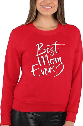 Go All Out Script Best Mom Ever Heart Idea Mens Sweatshirt Crewneck in Saudi Arabia