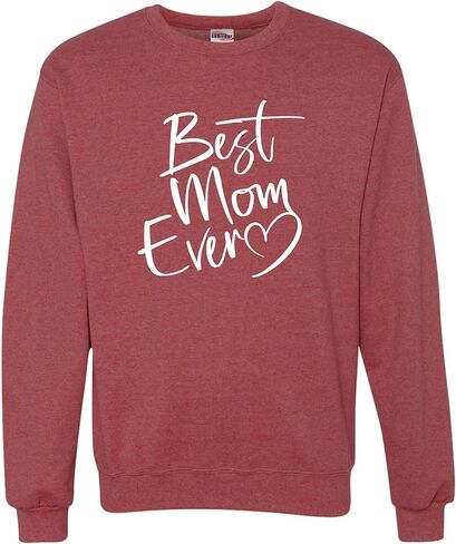 Go All Out Script Best Mom Ever Heart Idea Mens Sweatshirt Crewneck in Saudi Arabia
